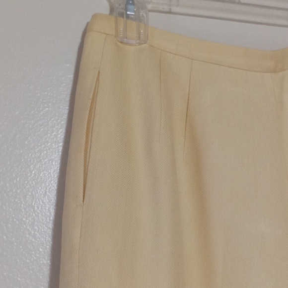 Pendleton Canary Yellow herringbone 85% silk 15% wool pants suit - Picture 11 of 14